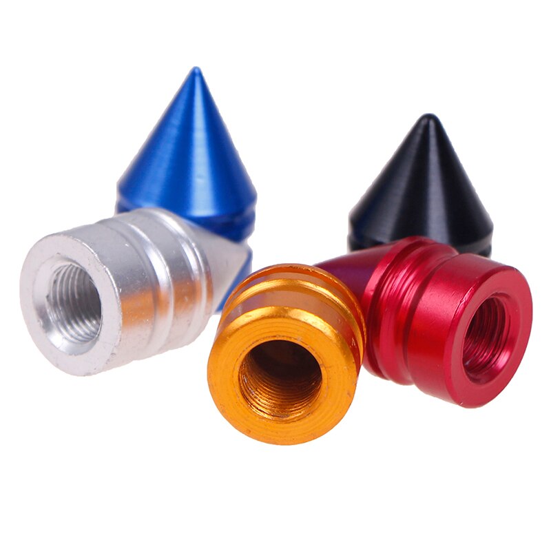 4 stuks aluminium banden, stuurpendoppen, spikes, wieldoppen, stofdichte aluminium ventieldop