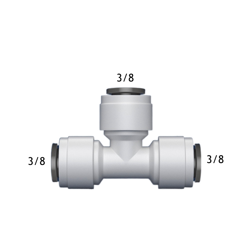 Conector de tubo de PE tipo T, rosca macho hembra, conexión rápida, manguera 1/4 3/8, filtro de agua, piezas de ósmosis inversa: Blanco