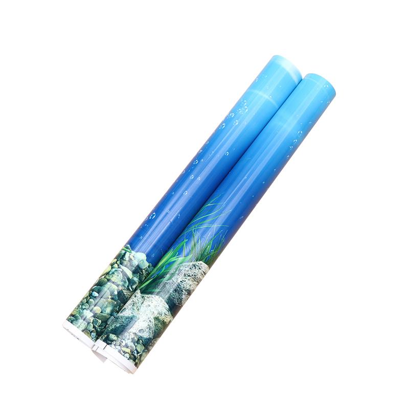 1PC Aquarium Background Sticker 3d Double Sided Adhesive Wallpaper Fish Tank Decorative Pictures Underwater Backdrop Image Decor