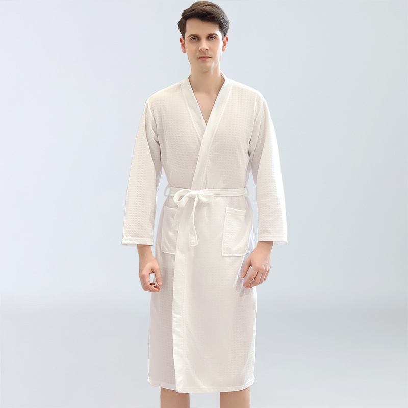 Thoshine-Bata de verano para hombre, ropa de dormir familiar, albornoz, pijamas informales para el hogar