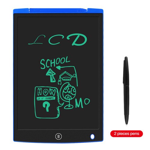 Sunany 12"Portable Smart LCD Writing Tablet For Children Electronic Notepad Drawing ultra-thin Handwriting Pads For Adult: blue with 2 pens