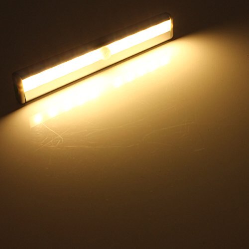Lightinbox 10 LED PIR Motion Sensor Light For Cabinet Wardrobe Bookcase Stairway Warm White [Energy Class A+]
