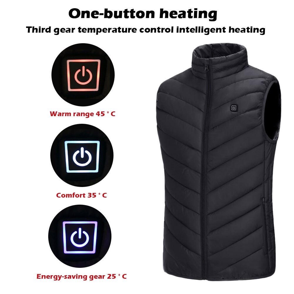 Elektrische Verwarmde Vest Mannen Vrouwen Verwarming Vest Thermische Warme Kleding Usb Verwarmde Outdoor Vest Winter Verwarmde Jas