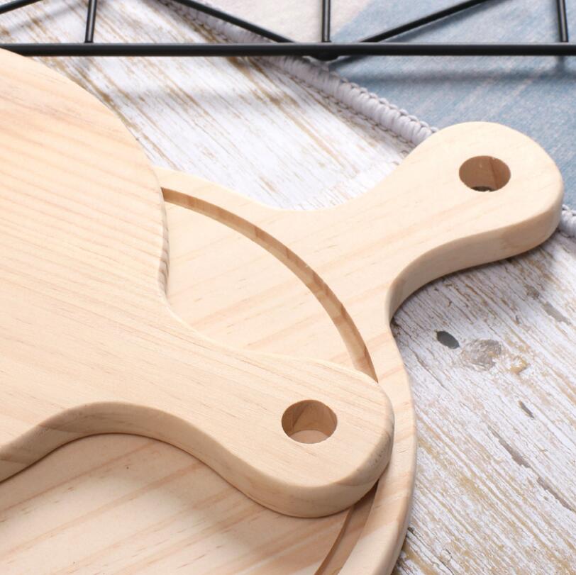 Restaurant Coffee Shop Round Pizza Tray 8/10/12/14 Inch Wooden Bread Pan Plate Wooden Kitchen Supplies