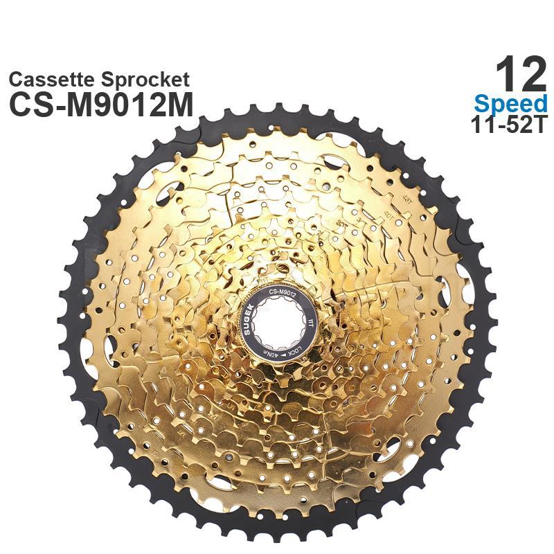 SUGEK 11/12/13 Speed Cassette Sprocket 50/52T DEORE M5100 M6100 CS-M9011 12 13 Colorful HG Steel/Al compatible K7 XT GX MTB: M9012M 52T Gold