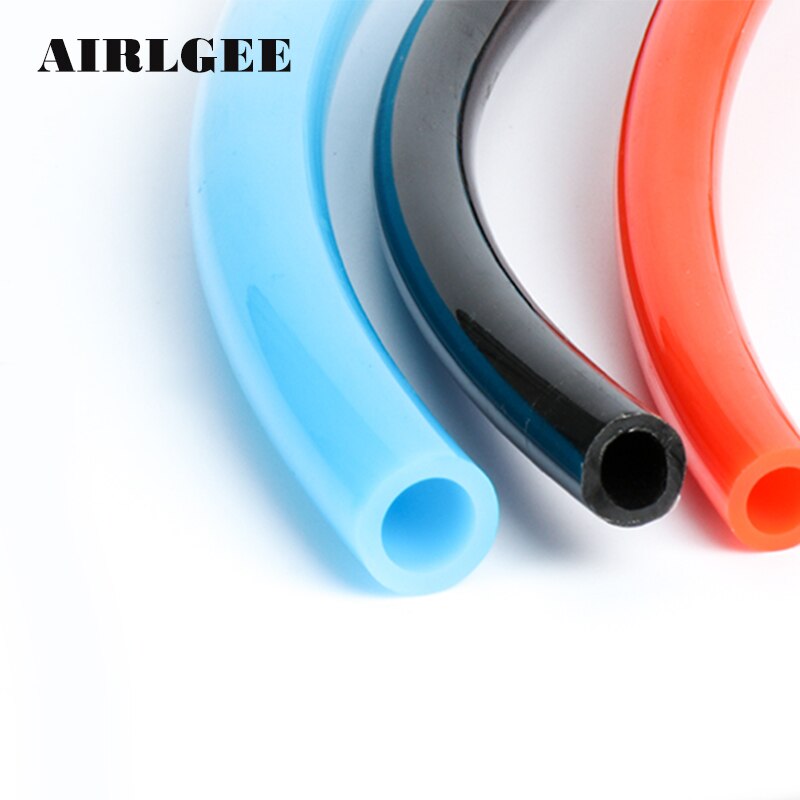 1 Meter Polyurethane High pressure Pneumatic Pipe Hose 4 6 8 10 12mm OD Air compressor PU tube Black Blue Red