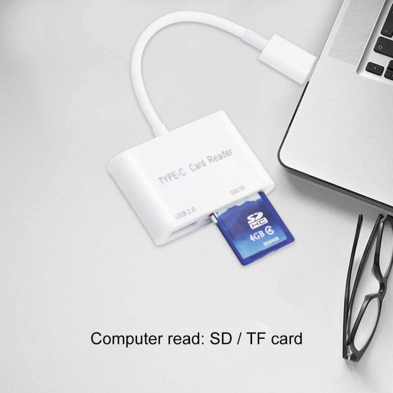 Lightning Interfaces Smart Card Reader Multi-function Three-in-one USB 2.0 SD TF For Mac Windows Linux Chrome PC Laptop ！