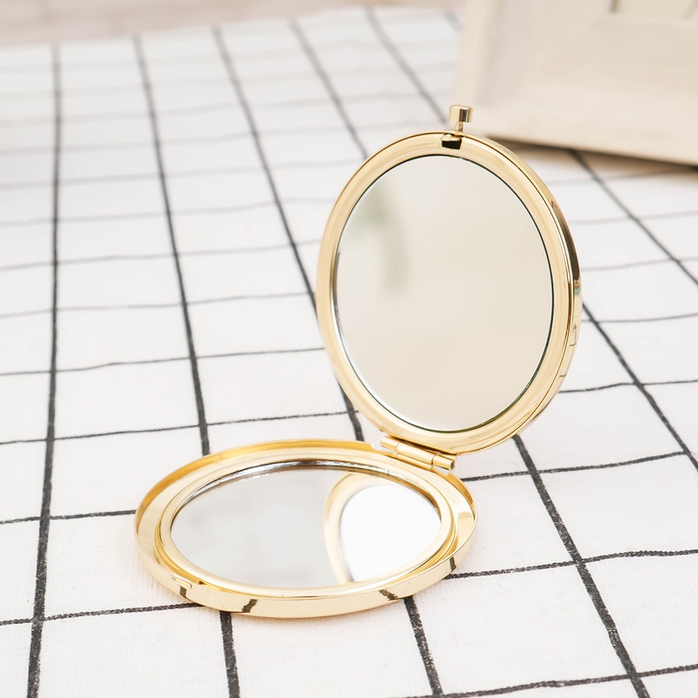 Mini Makeup Mirrors 57.1mm Blank Round Metal Compact Mirror Portable Cosmetic Pocket Mirror Girl's Women Beauty Tools