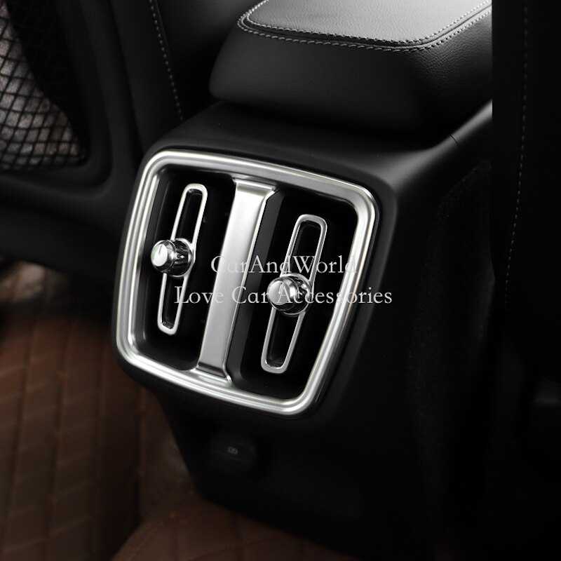 Panneau de ventilation et garniture de la climatisation | Pour Volvo XC40 rangée arrière en acier inoxydable, garniture du cadre de moulage, accessoire de voiture