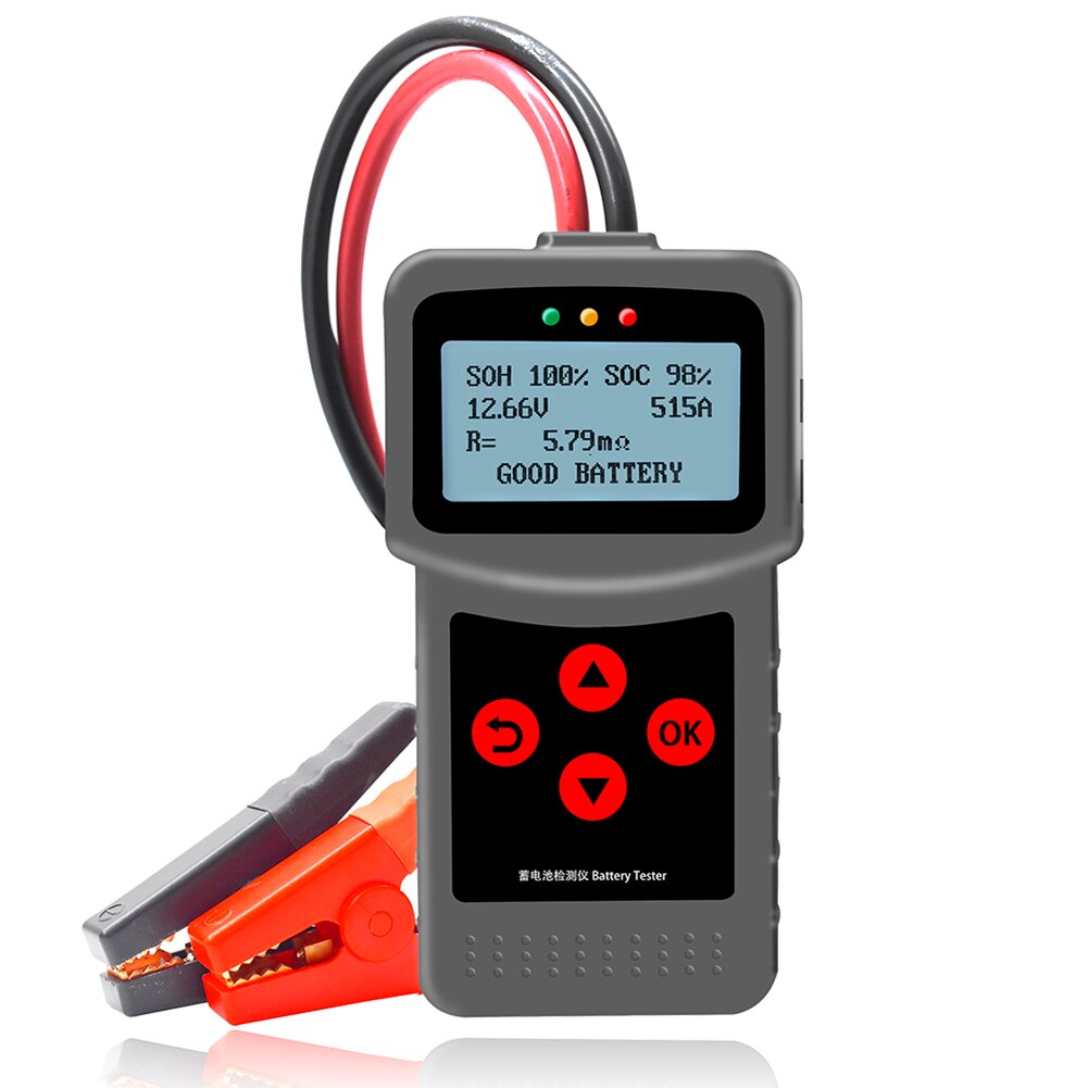 Bilbatterietester 12v 24v flersproget digital agm efb gel automotive belastning batterisystem analysator til bil lastbil motorcykel