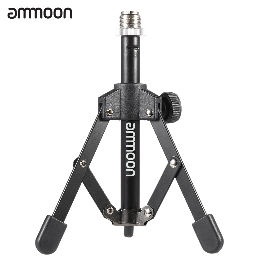 Ammoon MS-12 Mini Opvouwbare Desktop Tafelblad Statief Microfoon Mic Stand Houder Voor Meeting Fit Voor De Meeste Standaard Microfoon Clip: Default Title