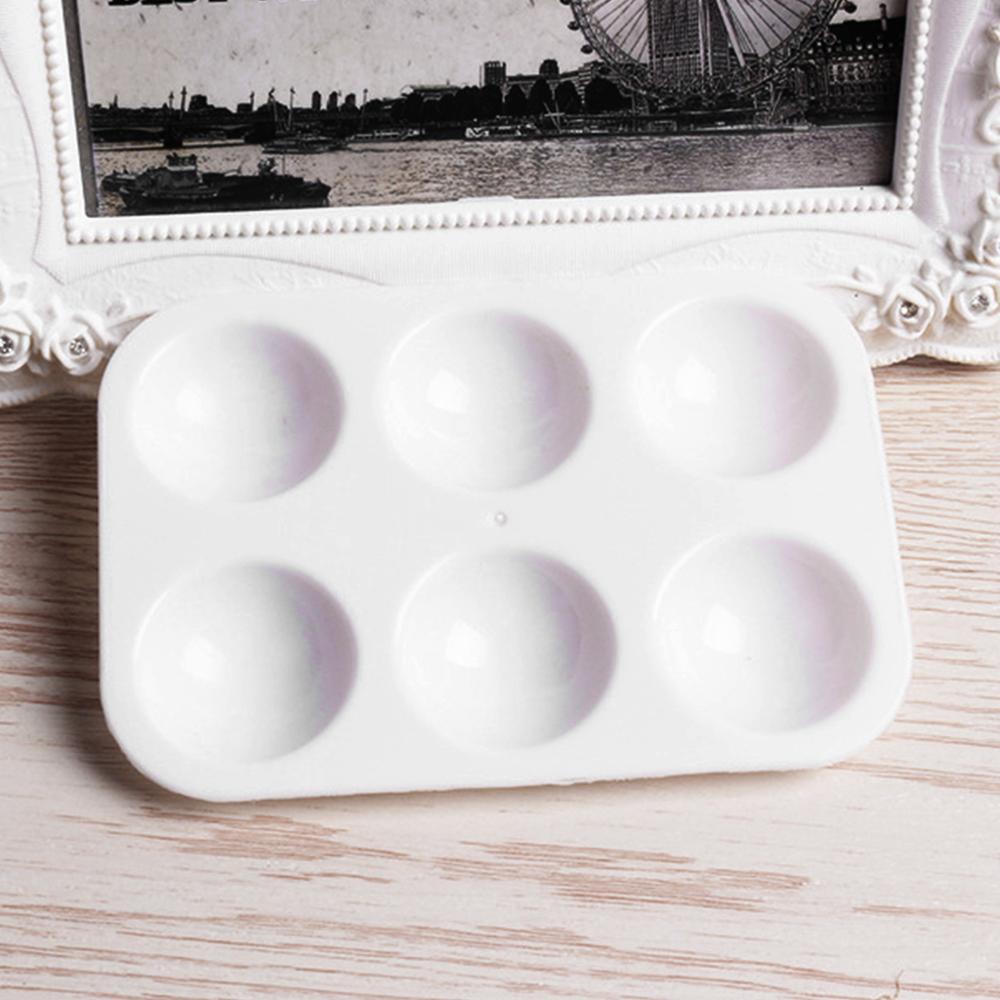 12Pcs Paint Palettes White 6 Well Rectangular Watercolor Palette Painting Tray