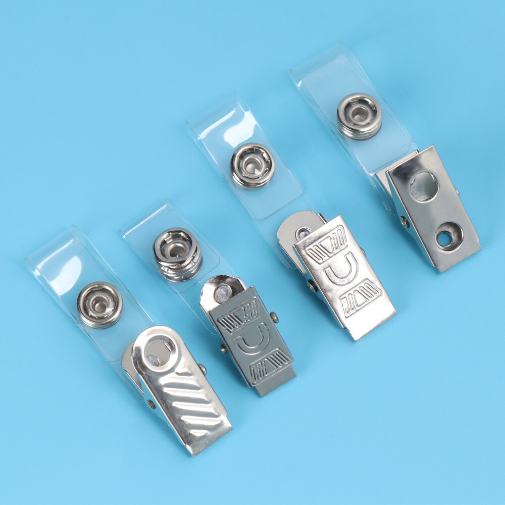 10Pcs 2 Style Kawaii Lanyard Clip Retractable ID Card Badge Reel Clips Name Tag Card Clip Holders Binder Stationary Lanyard Clip