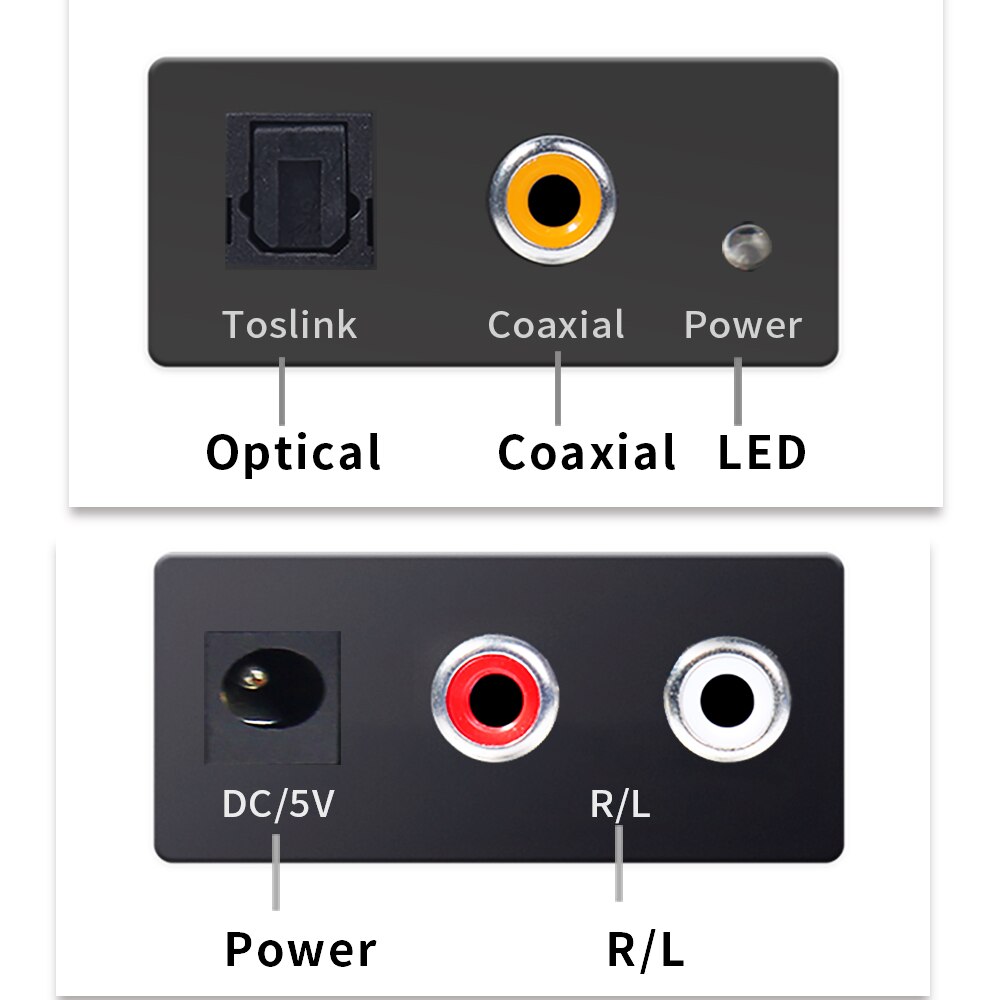 Büyük boy dijital Analog ses RCA L/R dönüştürücü adaptörü AUX ile 3.5mm Jack por