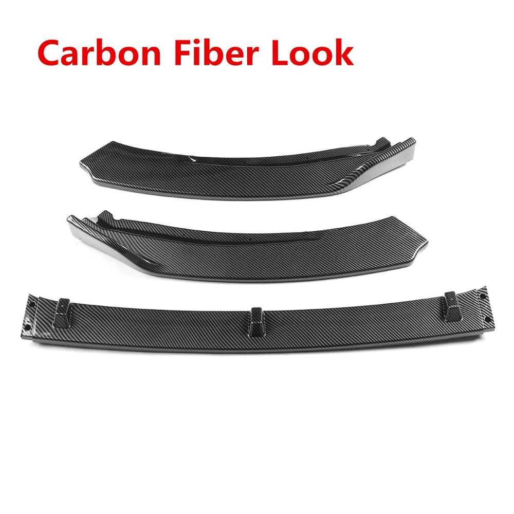 Carbon Fiber Look/Black Car Front Bumper Splitter Lip Spoiler Diffuser Protector Guard Body Kit Trim For Skoda Octavia: Carbon Fiber Look
