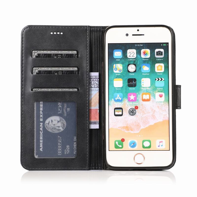 Wallet Case For iphone SE 5 s Flip Cover Case Luxury Magnetic Stand Plain Leather Phone Bag For Apple iphone 5s SE Business Etui