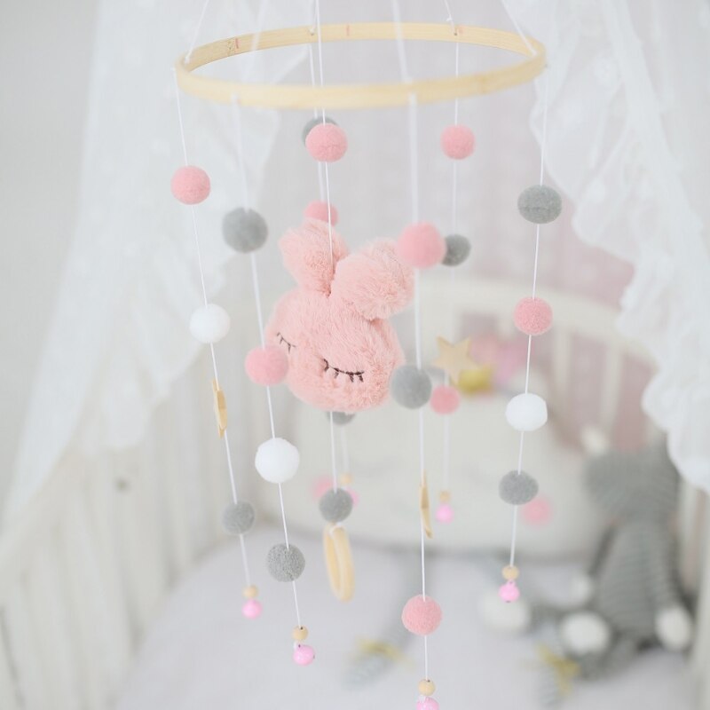 Sonajero móvil para cuna de bebé, bola de lana de viento, campana de viento, decoración colgante para habitación de niños