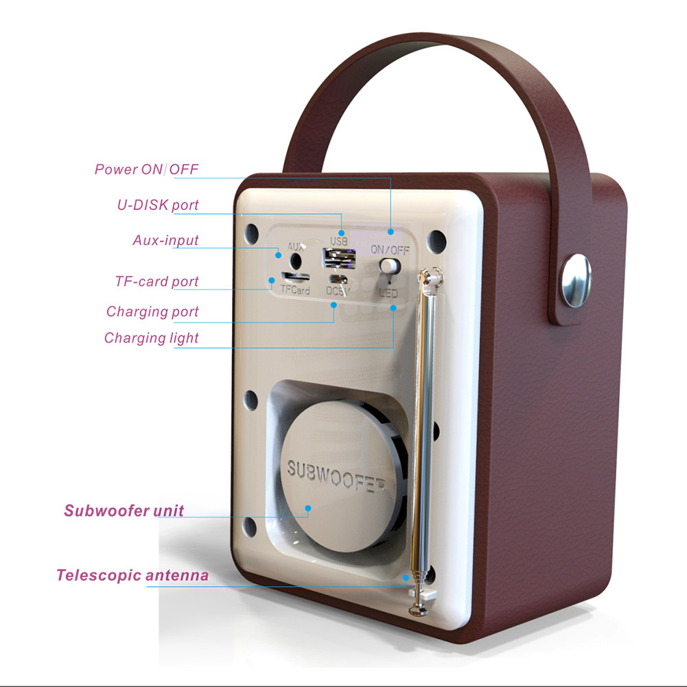 Bluetooth 4.2 træ dab radio digital dab/dab+ fm wi-fi højttaler bluetooth trådløs radio fm/tf kort/u disk/vækkeur