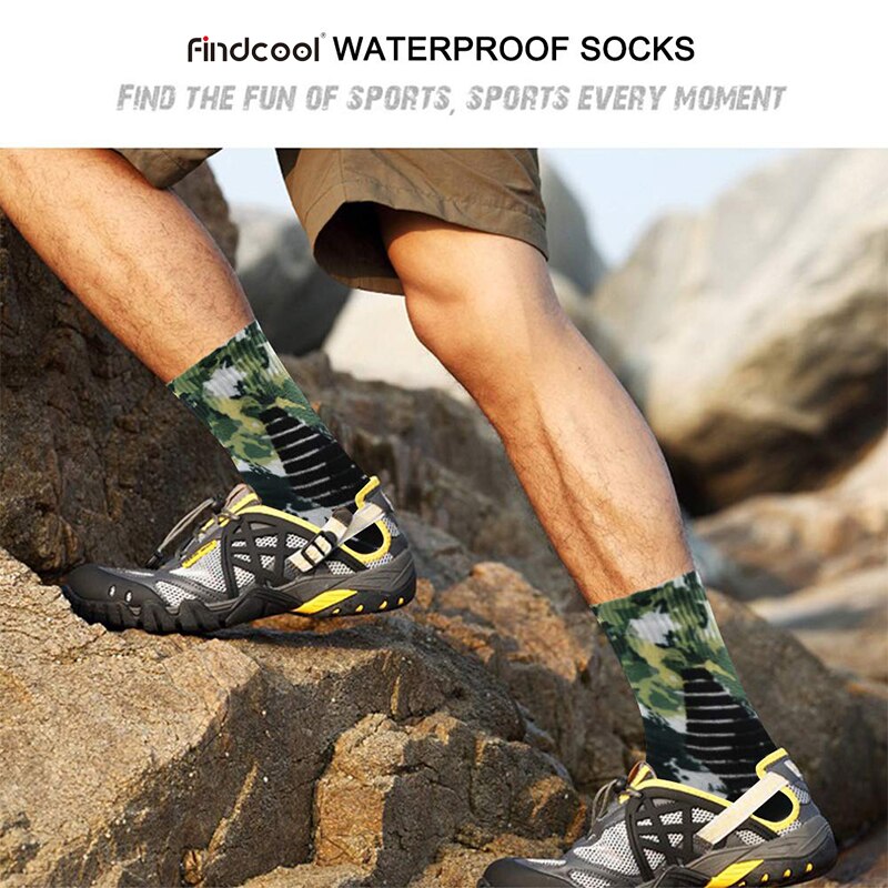 FINDCOOL Hiking Socks Waterproof Socks Men and Women Outdoor Climbing Skiing Cycling Socks Breathable and Warm