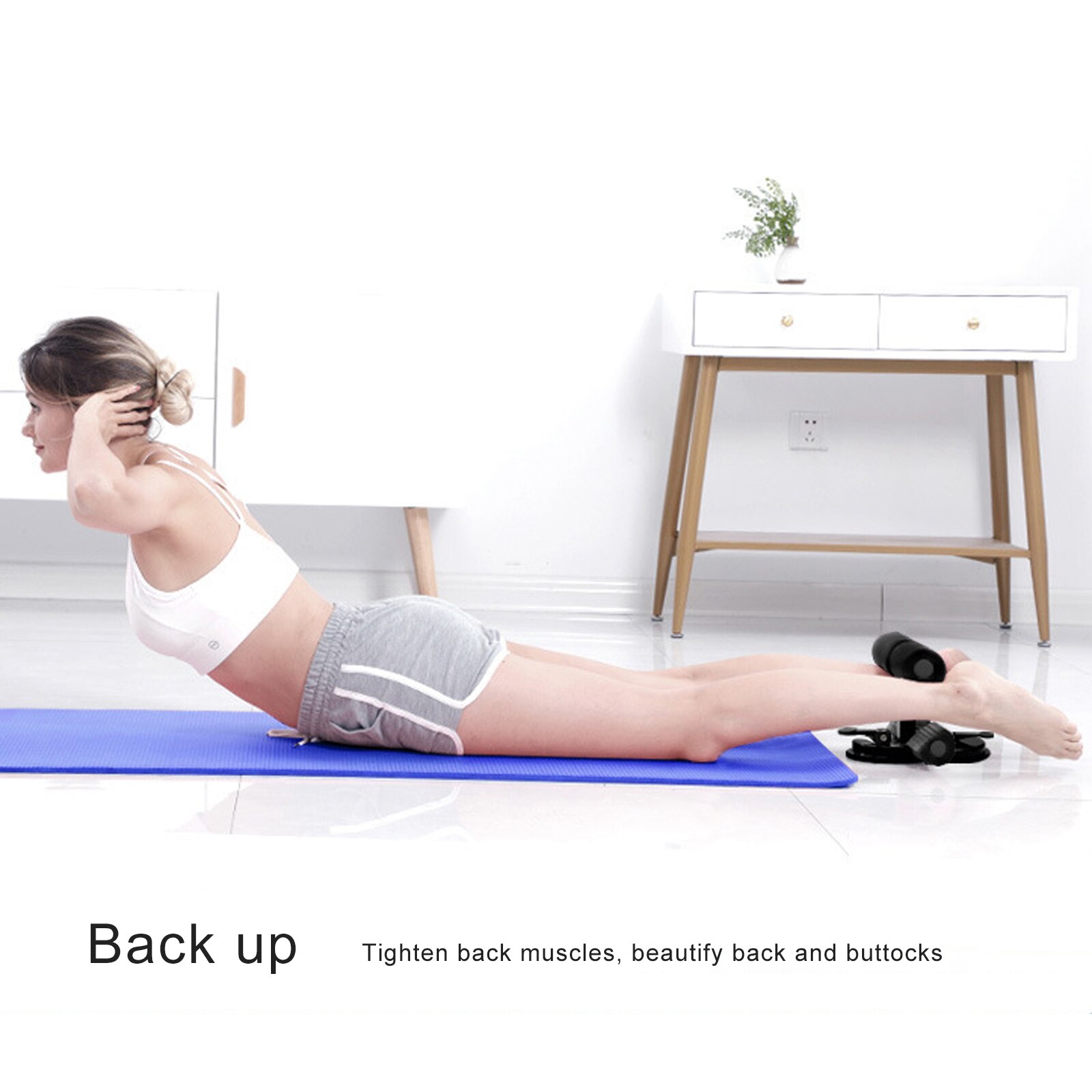 Sit-Up Assist Device With 2 Suction Cups Portable Adjustable Foam Cushioning Protection Non-Slip Sit-Up Assist Device Unisex