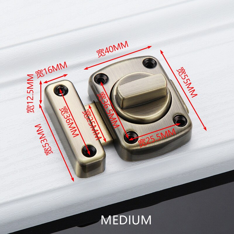 Universal Door Latch Gate Latch Security Sliding Door Lock Door Bolt Zinc Alloy with Screws Latch: E2
