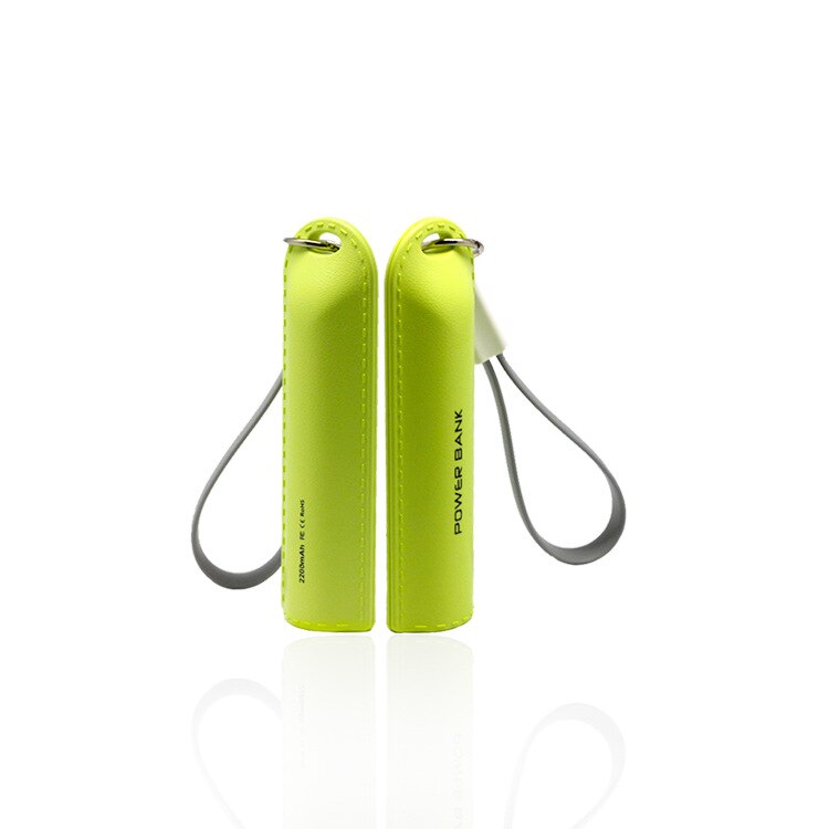 Enkele Sectie Sleutelhanger Mobiele Power Bank Draagbare Mini Met Eigen Kabel Power Bank Android En Apple Twee-In-een Datakabel