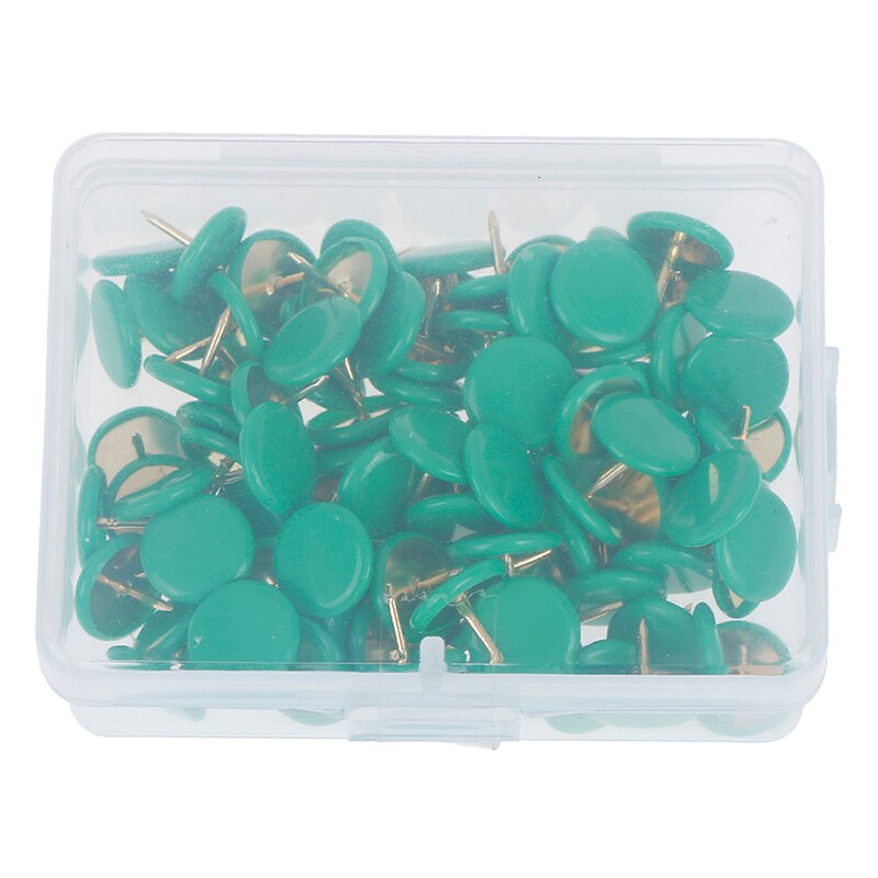 100Pcs Round Push Pins Notice Board Map Thumb Tacks Point Bulletin Drawing: Green