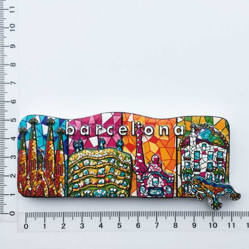 3d Resin Refrigerator Sticker Fridge Magnets Souvenir Spain Barcelona Tourist Souvenir Attractions Home Kitchen Decoration: B