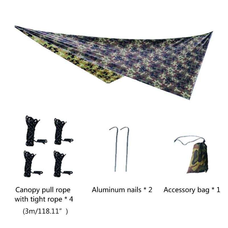 Hamac Nylon pluie mouche tente bâche 10x10 pi grand imperméable Camping bâche abri Protection UV léger Ripstop: A