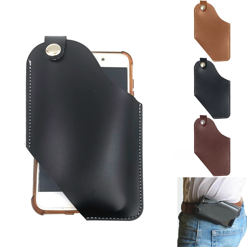 Men Cellphone Loop Holster Case Belt Waist Bag Props PU Leather Purse Phone Wallet Smart Phone Pouch