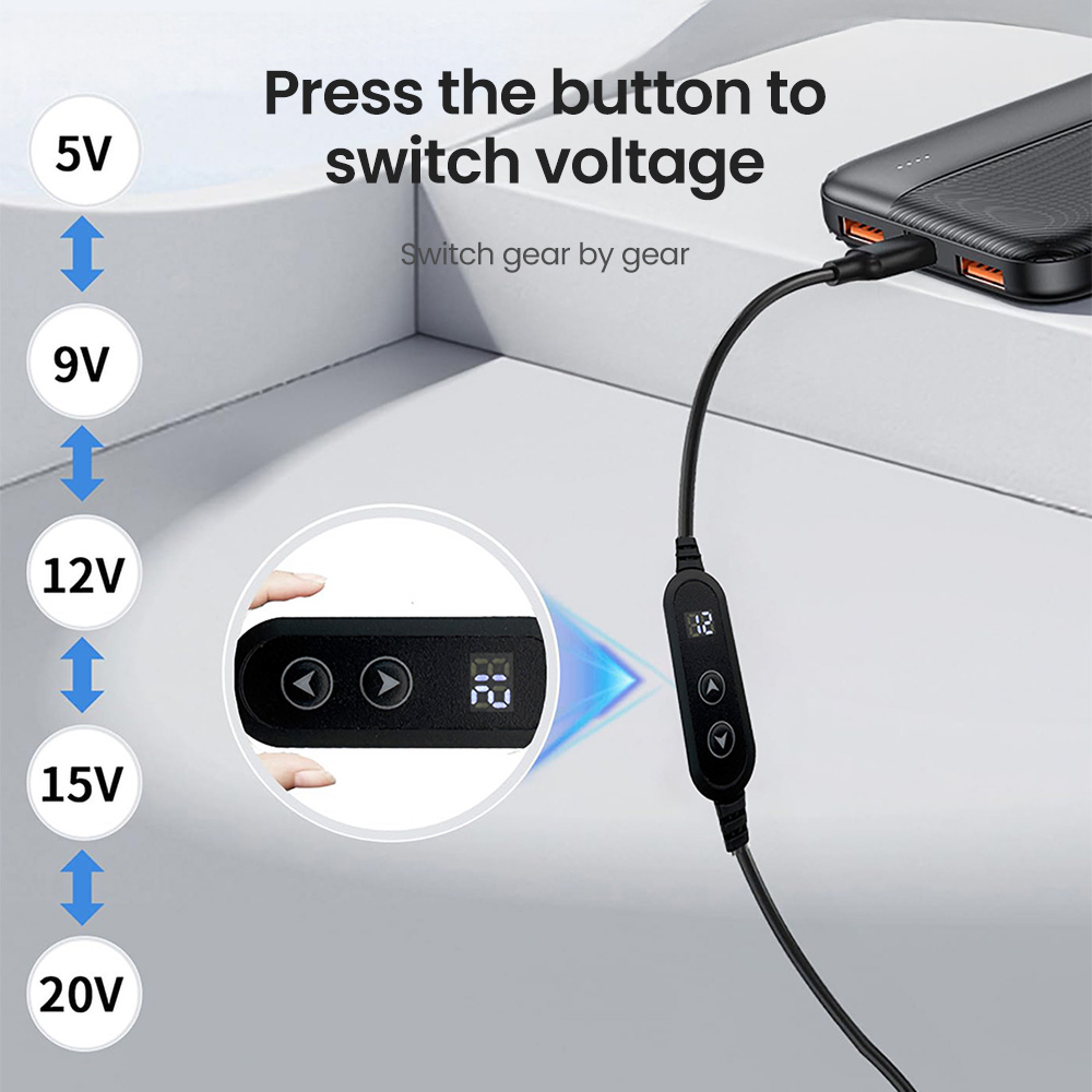 Cavo di alimentazione DC a tipo C aumento USB PD 5V 9V 12V 15V 20V 5.5x2.1mm per router senza fili altoparlante portatile telecamera CCTV