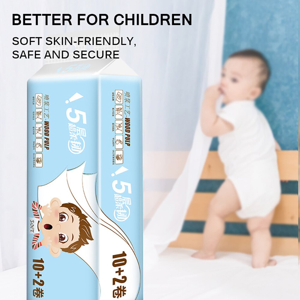 12 Rolls Soft Bamboo Toilet Paper Safe Septic-Safe Essential Coreless Toilet Paper Fragrance Free Friendly Absorbent Tissue 4Ply