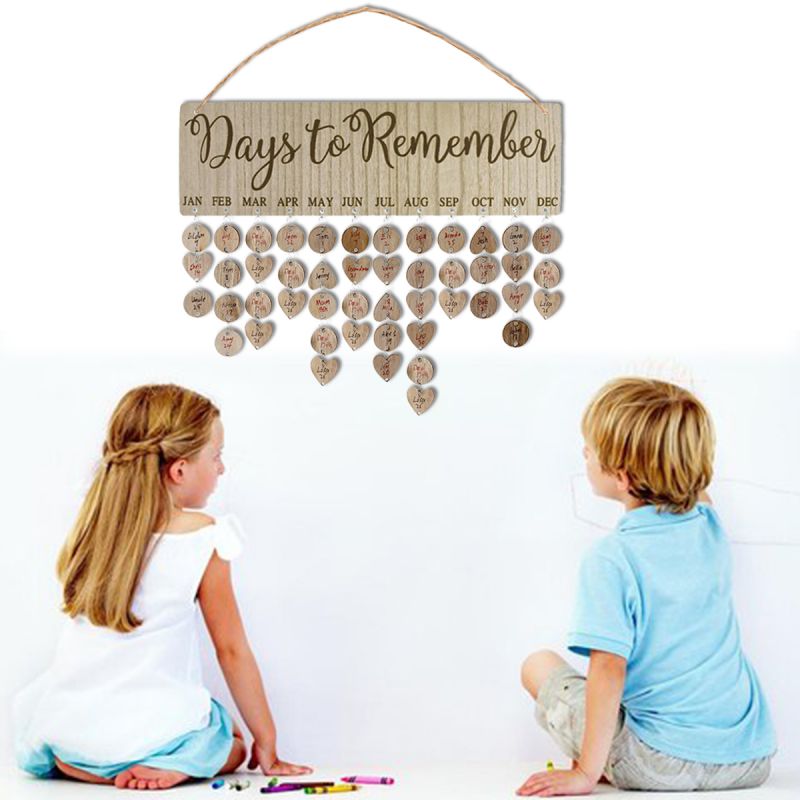 Family Birthday Board Reminder Wall Wooden Calendar Listing DIY Calendar Home Decor Special Dates Reminder
