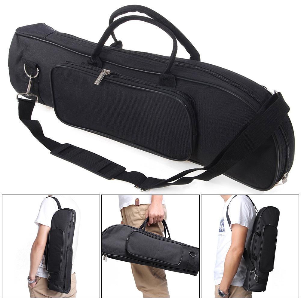 Professionele Lichtgewicht Trompet Gig Bag Waterdichte Oxford Doek met Zachte Katoen Strap Bag Dubbele Ritsen voor Messing Instrument