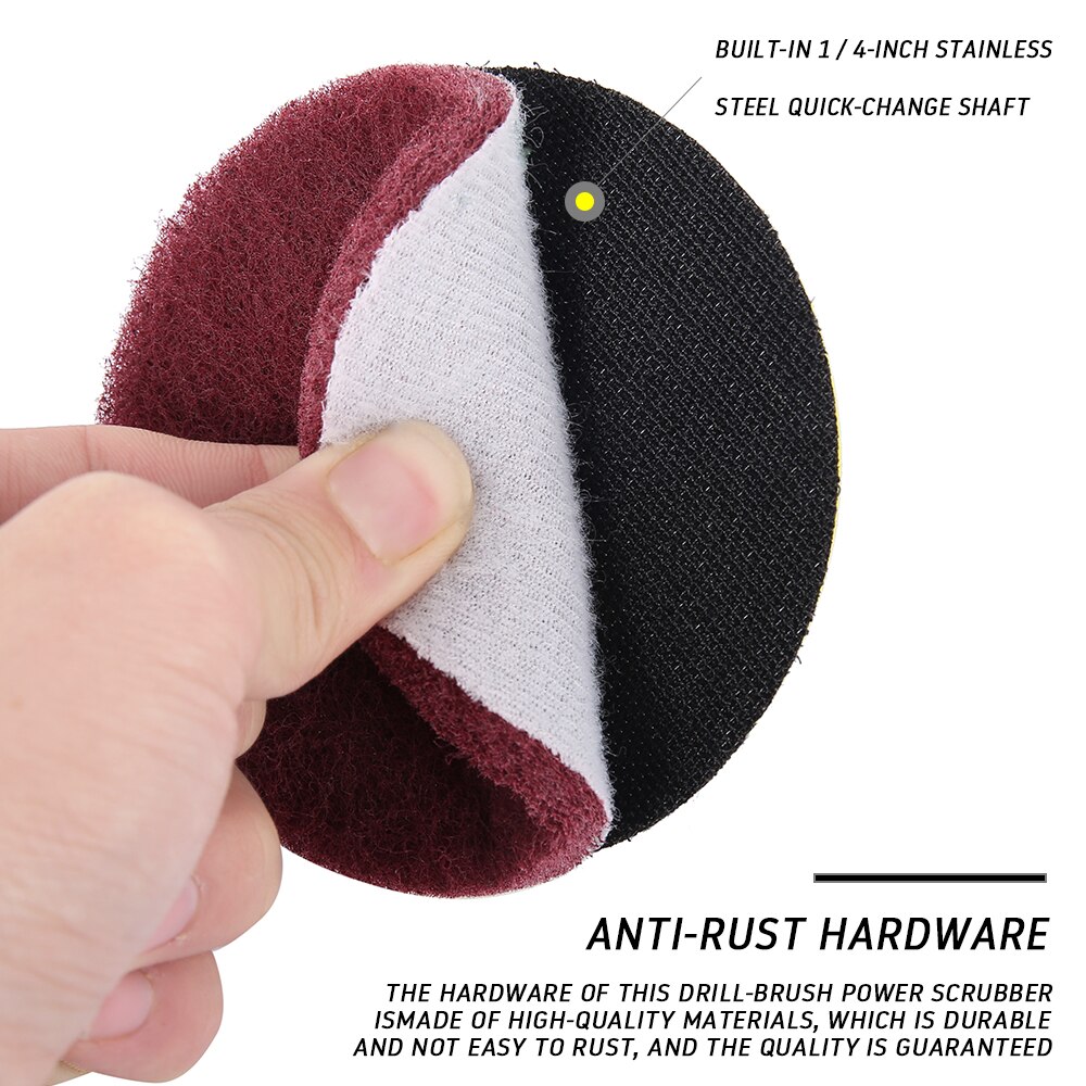 10pcs/set Electric Drill Brush Scrub Pads Kit Power Scrubber Cleaning Kit Cleaning Brush Scouring Pad for Carpet Glass Car Clean