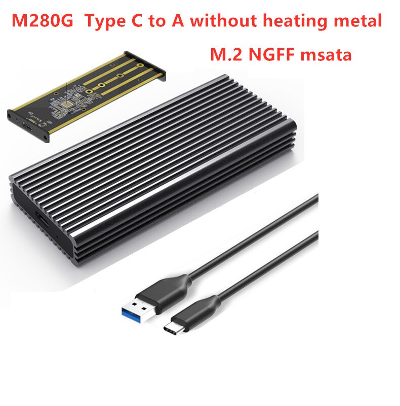 M.2 SATA NGFF m.2 ssd caso portatile SSD Hard Disk Enclosure Tipo c USB 3.0 2242/2260/2280 SSD Enclosure alluminio SSD Caddy