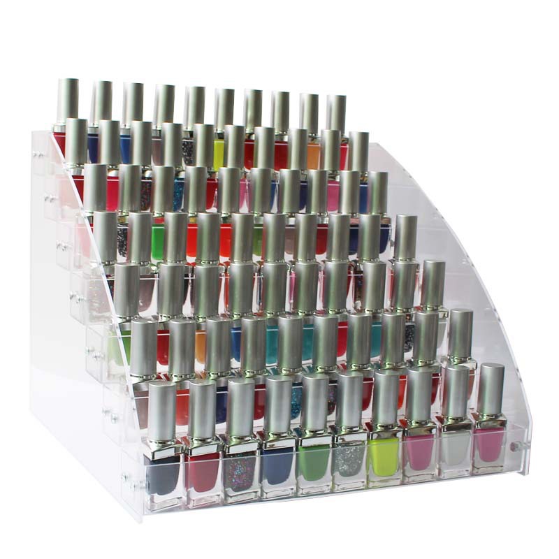 Household Storage Clear Multi Layers Nail Polish Rack Display Makeup Storage Organizer Shelf Cosmetic Makeup Organizer: 7 layers