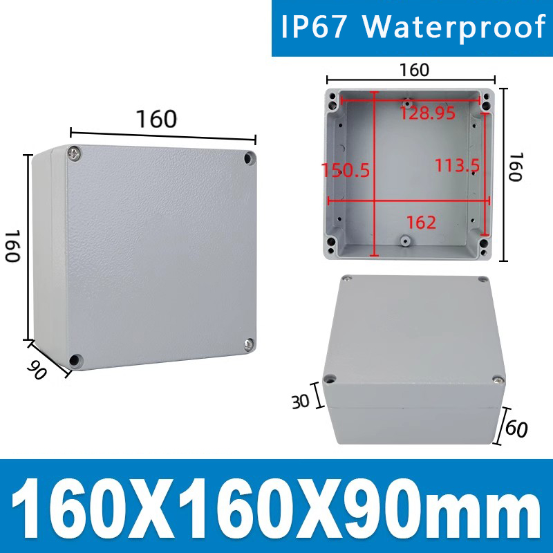 Boîtier en aluminium extérieur IP67 boîtier électrique étanche extérieur scellé projet boîtier d'instrument boîte de jonction industrielle: Rose