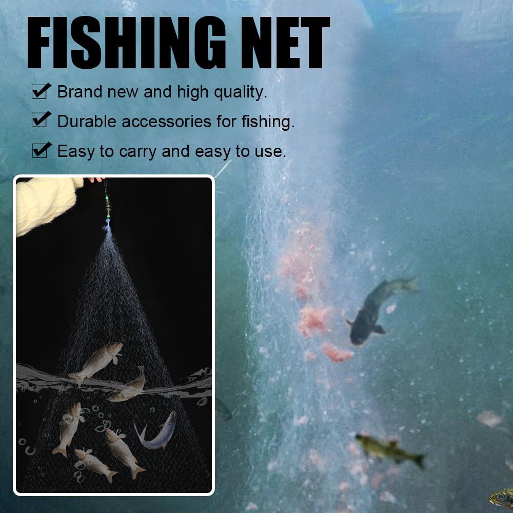 11Size Fishing Net Trap Mesh Luminous Bead Netting Sea Fish Net Fishing Traps Net Tackle Fishing Accessories
