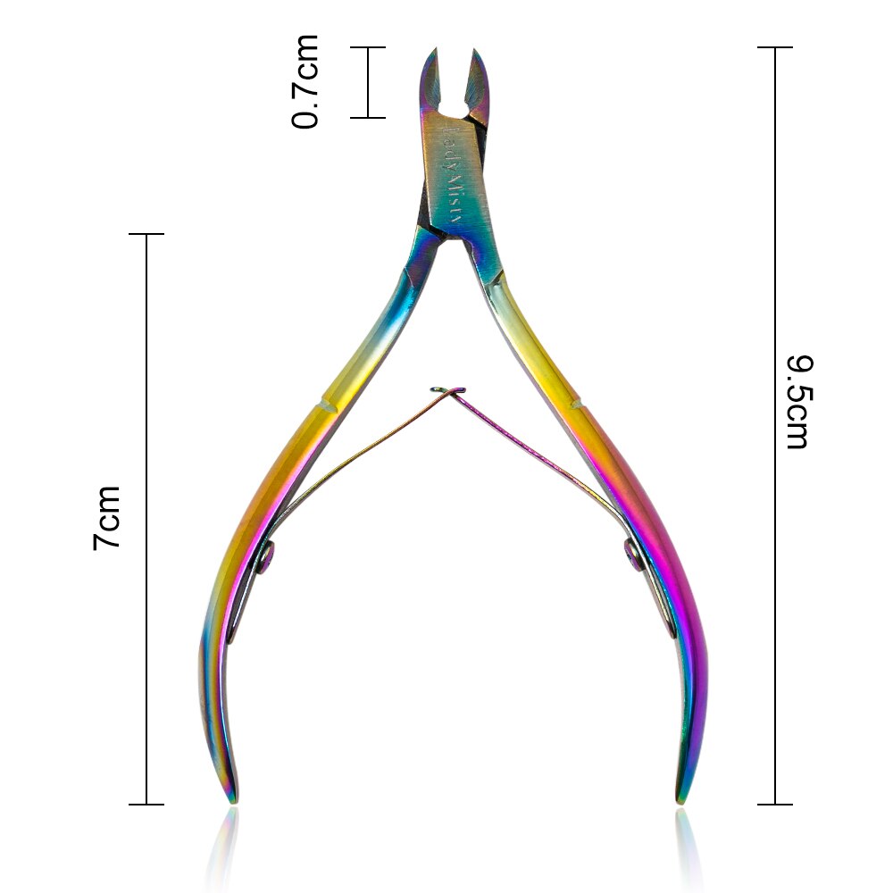 Ladymisty Nail Cuticle Cutter Rainbow Dead Skin Scissor Trimmer Remover Clipper Nipper Plier Manicure Nail Art Grooming Tool