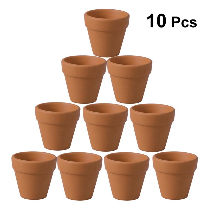 10Pcs 3x3cm Terra Cotta Flower Pots Small Terracotta Pot Clay Ceramic Pottery Planter Flower Pots Succulent Nursery Pots Plants