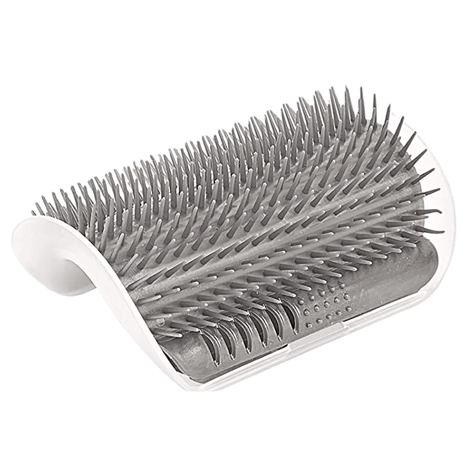 Strumento per prurito gattino solletico forniture per animali domestici spazzola per massaggi gioca a pettine gatto morbido se stesso toelettatore accessori per angoli a parete sfrega cucciolo: grigio