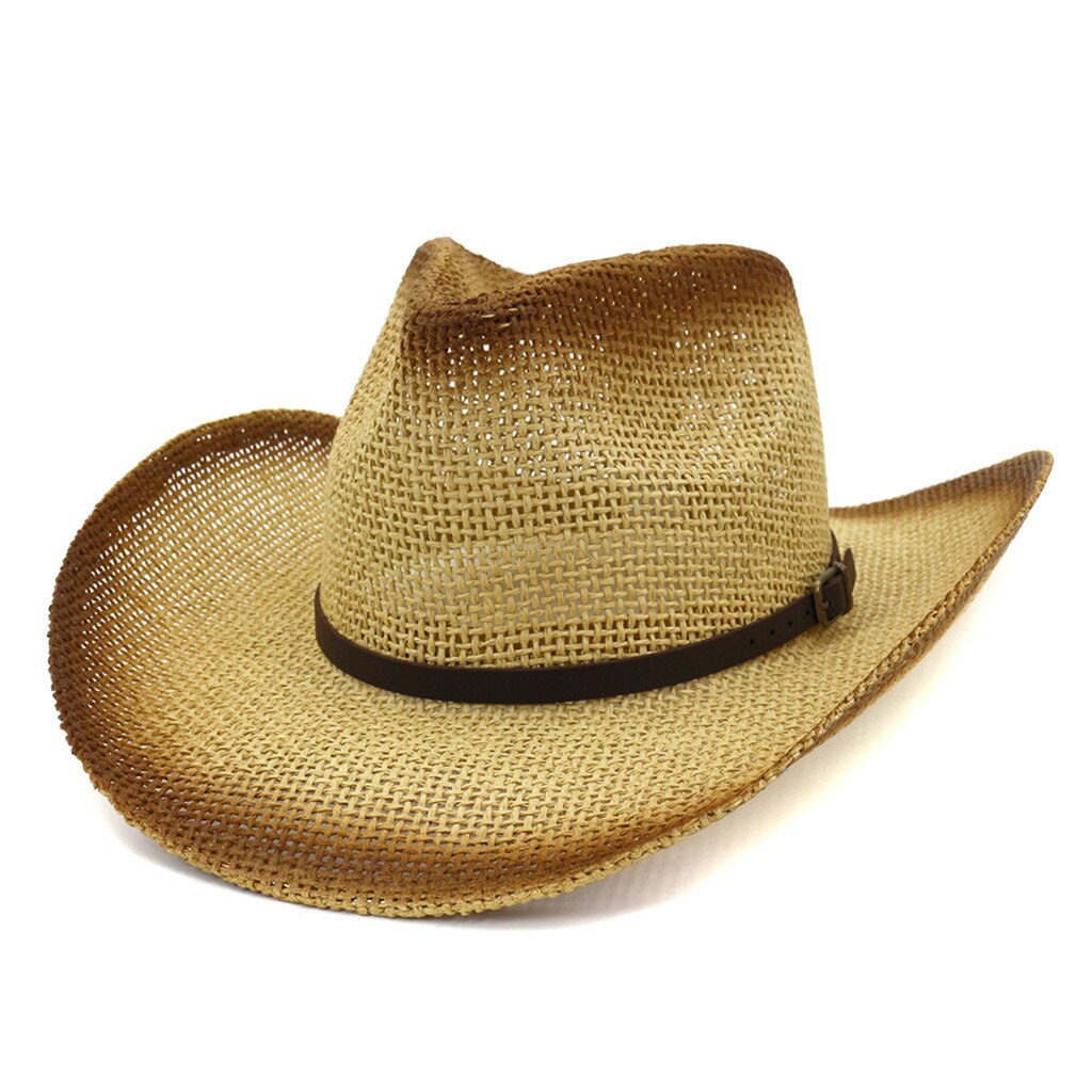 Halm cowboy panama jazz monterade hattar retro sommar vintage herr dam maskerad solhatt ledig nyans anti uv keps #bl5