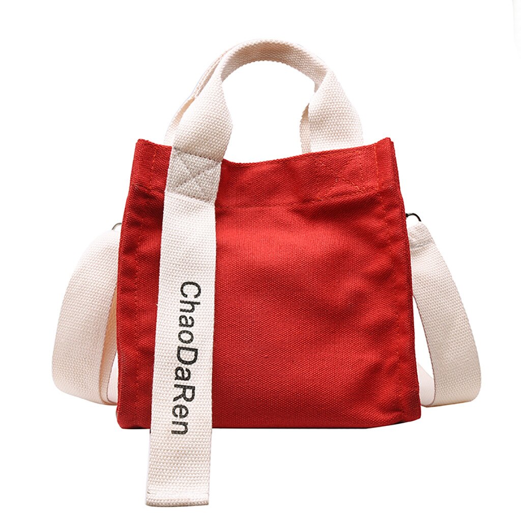 #25 Mode Kleine Crossbody Tassen Voor Vrouwen Mini Vrouwen Leuke Student Canvas Tas Veelzijdige Schouder Tas Voor meisjes: Red 