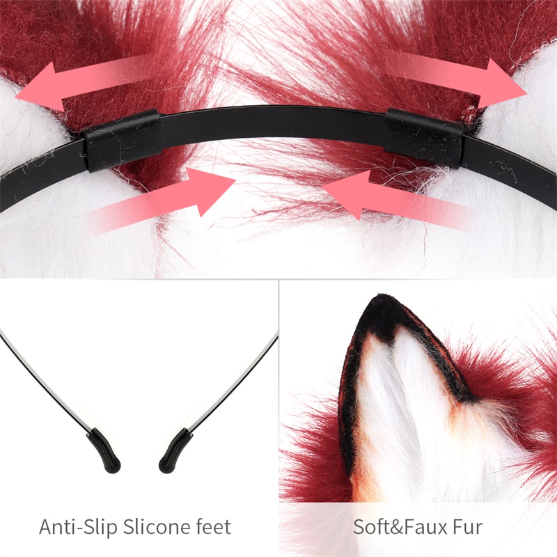 Pelztier Katze Fuchs Ohr Haarreifen Verstellbarer Halloween Kopfschmuck Cosplay Party Kostüm Requisiten Kopfbedeckung Haarschmuck