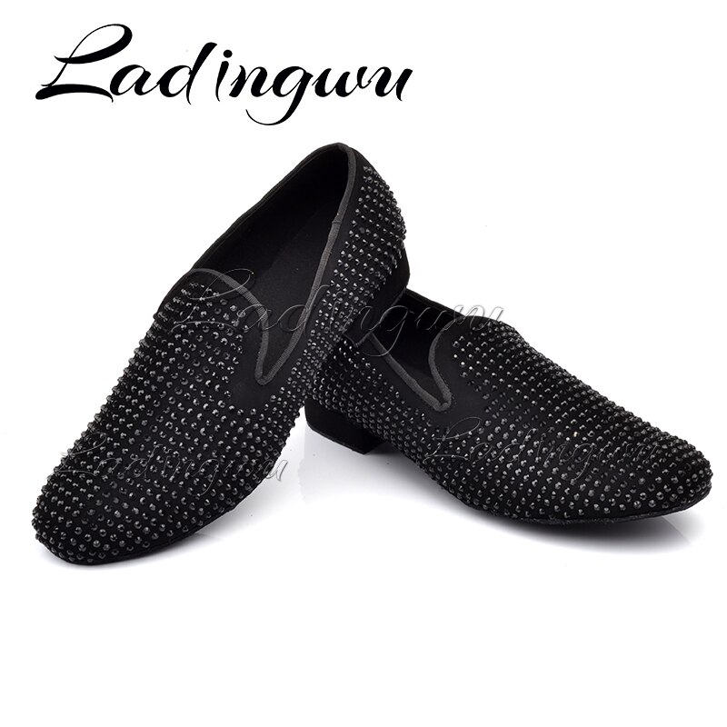 Ladingwu Latin Dance Schoenen Mannen Suède Strass Stijldansen Schoenen Mannen Zachte Bodem Sociale Partij Schoenen Indoor Sportschoenen