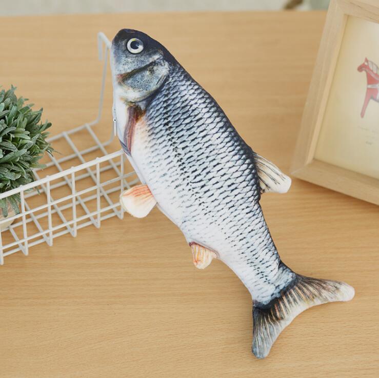 Electric Moving Fish Cat Toy Flopping Simulation Wagging Fish Pet Funny Chew Bite USB Charger Kitten Plaything Supplies: Crucian Carp