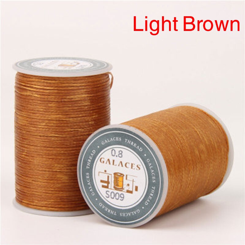 0.8mm 90m Waxed Thread Cord String Strap Sewing Leather Stitching Necklace Rope For Jewelry Making Bracelet Supplies: Light Brown