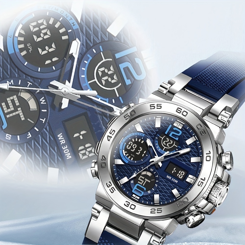 Relógio eletrônico digital masculino multifuncional com despertador, data de luz noturna, seleção de presente para entusiastas ao ar livre