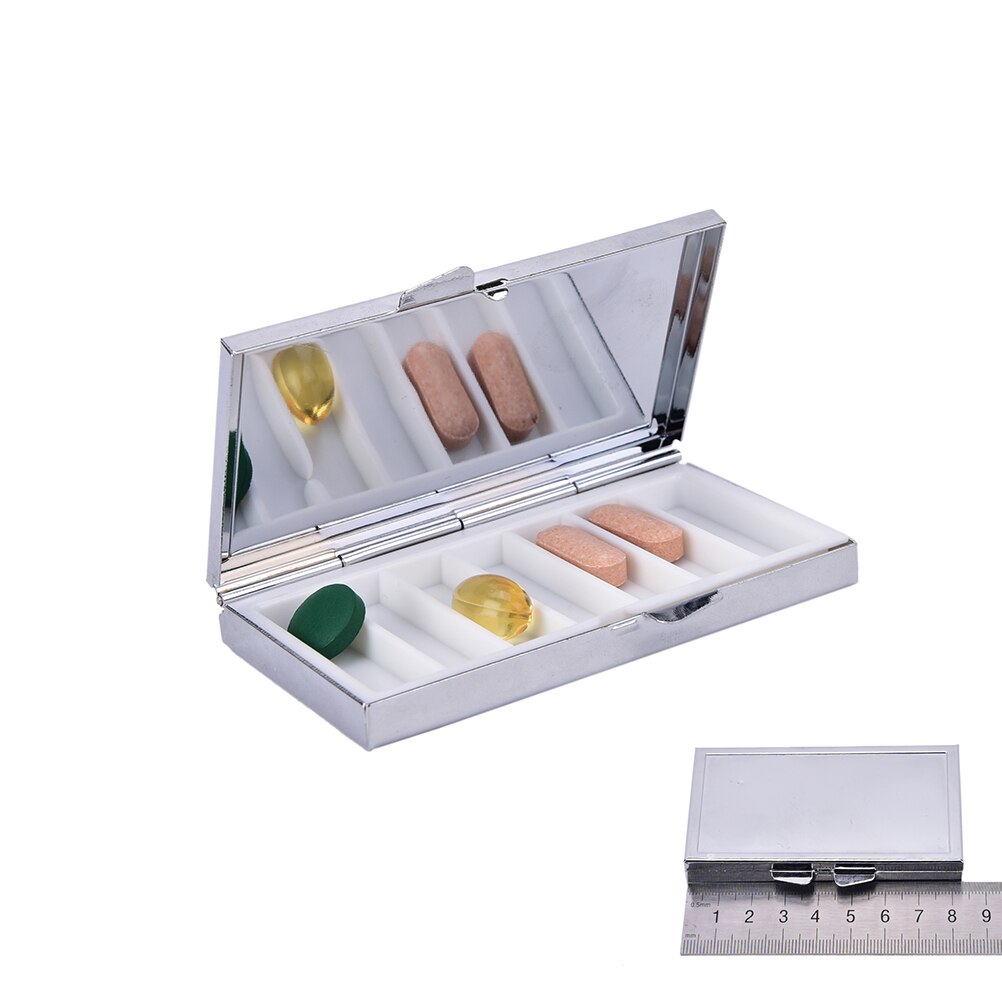 1PC 7 Grid Folding Metal Pill Case Container For Medicines Organizer Pill Box For One Week Health Care